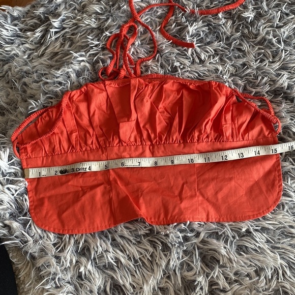 NWT Princess Polly Crop Backless Halter Top Coral Size 2 - Picture 7 of 7